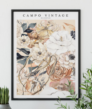Poster / affiche Fleurs séchées Campo Vintage