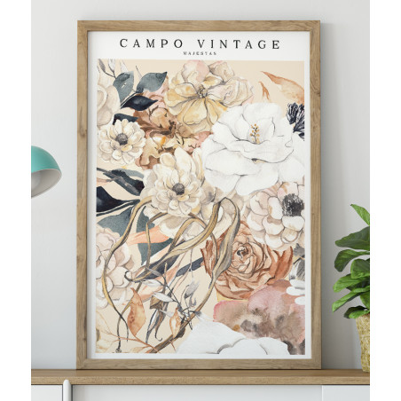 Poster / affiche Fleurs séchées Campo Vintage