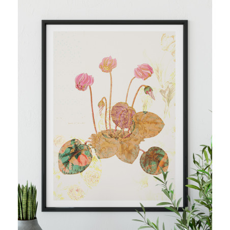 Affiche botanique vintage - Fleurs rétro et éléments inspirés - Papier de qualité supérieur