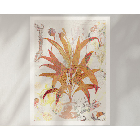 Affiche botanique vintage de plante tropicale - Chaleur et élégance