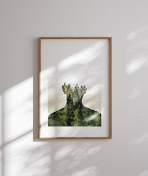 Affiche d'Art Conceptuel 'Silhouette Végétale