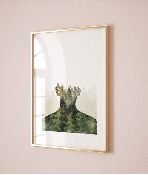Affiche d'Art Conceptuel 'Silhouette Végétale