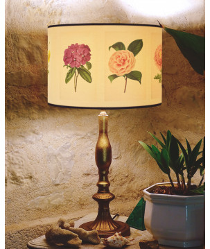 Suspension et Abat-jour Fleur Vintage hortensia