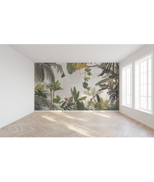 Papier Peint Jardin Tropical Luxuriant | Ambiance Exotique et Élégante