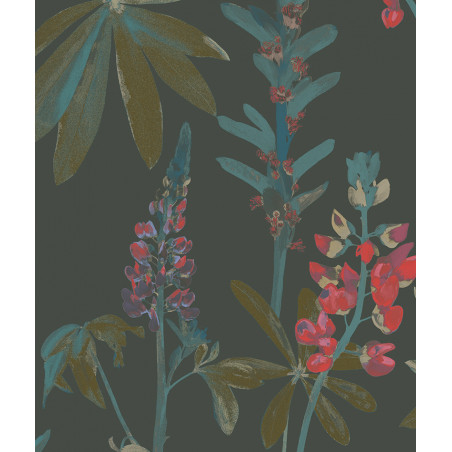 Papier peint fleurs mauves lupine SERPENTINE