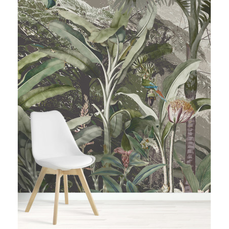 Papier peint jungle panoramique panthère