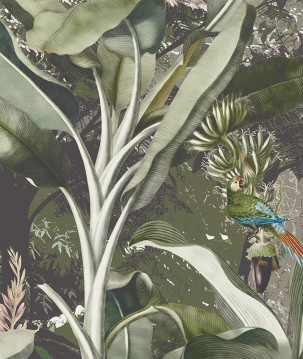 Papier peint jungle panoramique panthère