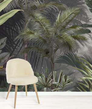 Papier peint jungle panoramique tropicale exemple