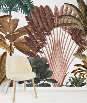 papier peint jungle tropicale color