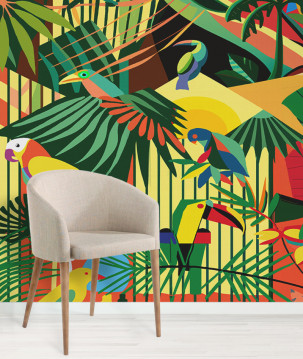 Papier peint moderne tropical abstract