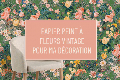 Que pouvons nous dire sur le papier peint à fleurs vintage utilisé dans la décoration murale ?